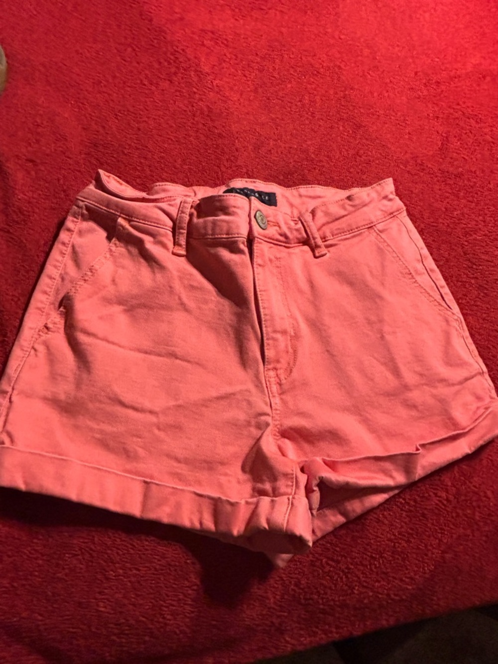 Aeropostale Coral High Rise MIDI Cotton women’s Shorts size 4x3